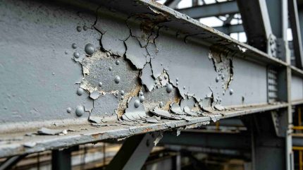 喷涂层空鼓、脱落实拍(不合格示例)
