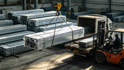 构件在工厂打包、装车