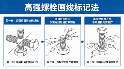 高强螺栓画线标记法