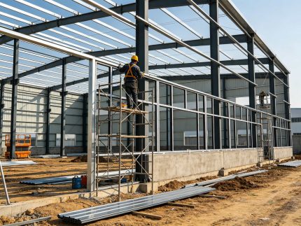 钢结构厂房门窗安装 工业彩钢门窗施工 钢结构围护工程