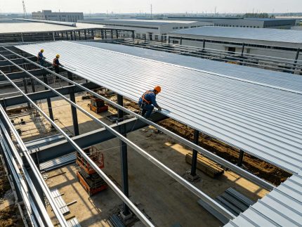 钢结构厂房围护系统施工 彩钢瓦安装