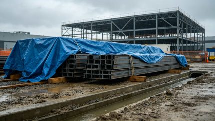 金博远雨季钢材防水布覆盖防护