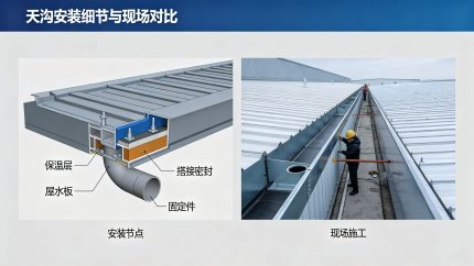 天沟详图与现场对比展示