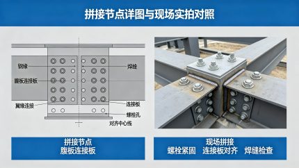 节点详图与连接节点实拍对照