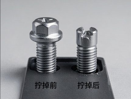 扭剪型高强螺栓梅花头拧掉前后对比