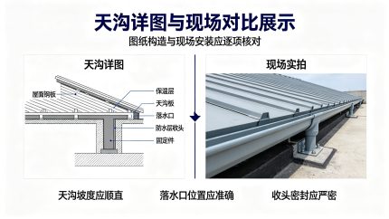 天沟详图与现场对比展示