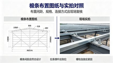 檩条布置图纸与实拍对照