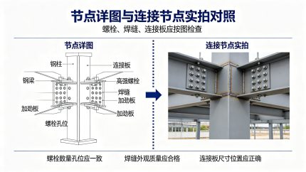 节点详图与连接节点实拍对照