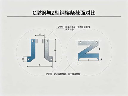 两种檩条截面对比示意图