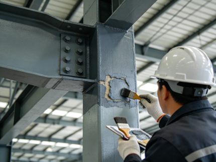 钢结构涂层检查与修补现场