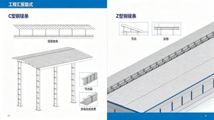 两种檩条与屋面板安装效果对比