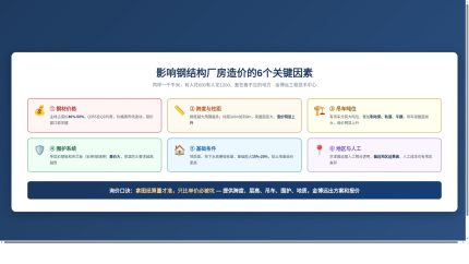 造价构成饼图或材料清单样例,对应"影响造价的6个因素"