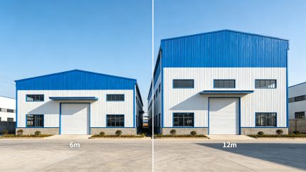 不同檐高厂房立面对比图