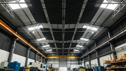 厂房内吸音吊顶或隔声墙体实景