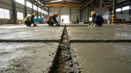 地坪分仓浇筑/切缝实拍