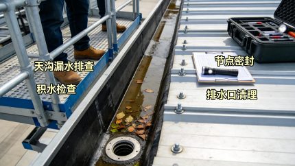 钢结构厂房天沟漏水排查