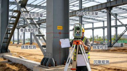 钢结构厂房构件变形测量