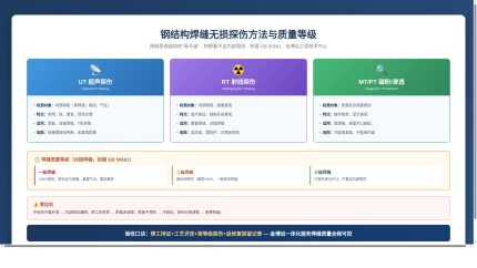 焊缝外观与探伤报告样例,对应"常用探伤方法"